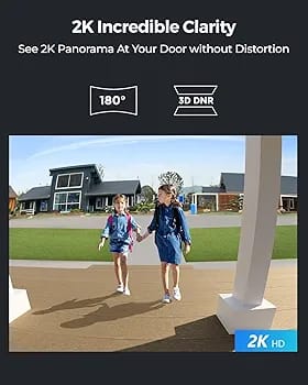 REOLINK Video Doorbell WiFi Camera (MINOR SCRATCH ON LENS)- -5mp  Outdoor, 2.4G WiFi, 4:3 Wide View Angle, Smart Detection, Local Storage, No Subscription Front Door Home Security, Customized Chime V2 (Without box scratches on body)