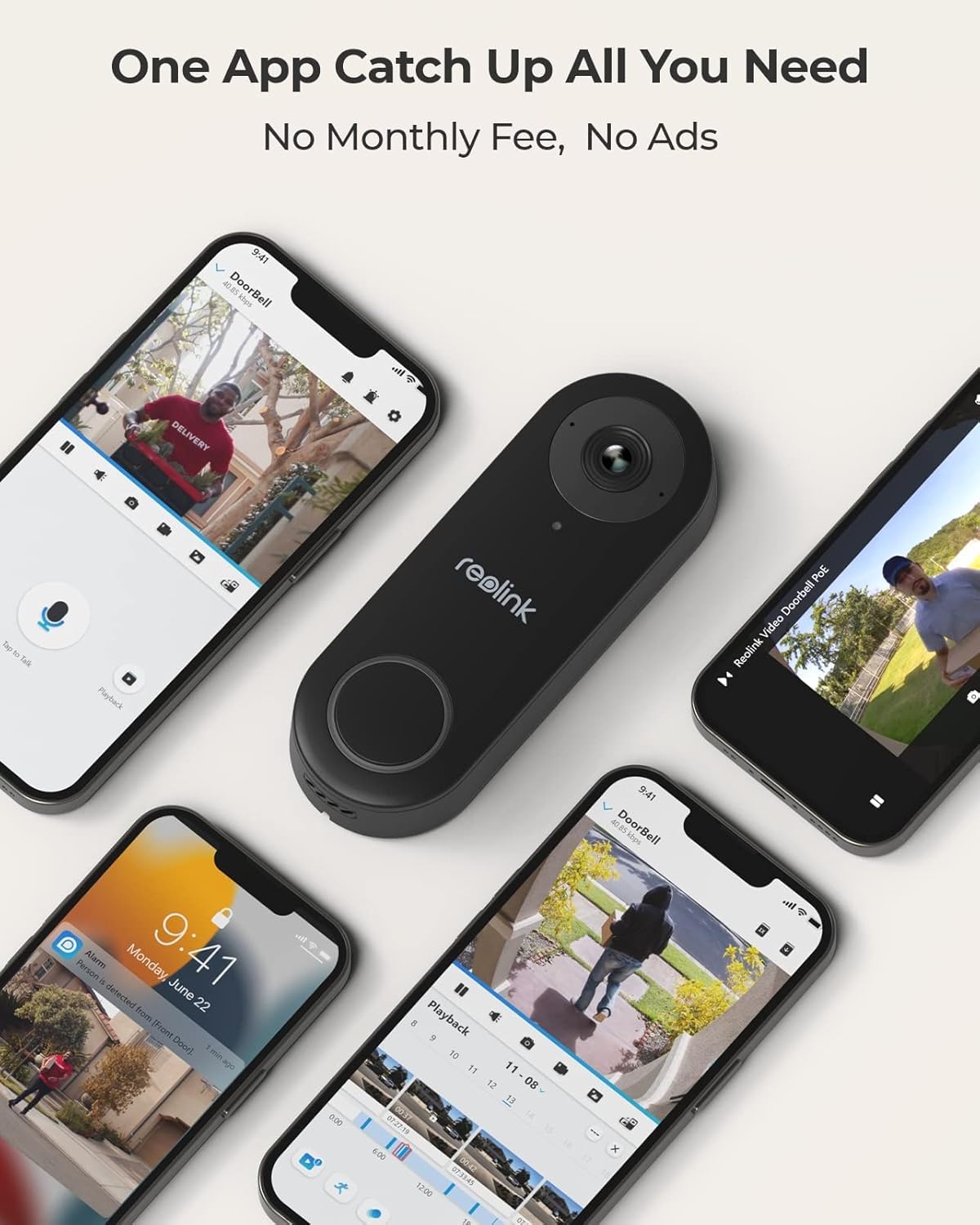 REOLINK Video Doorbell WiFi Camera (MINOR SCRATCH ON LENS)- -5mp  Outdoor, 2.4G WiFi, 4:3 Wide View Angle, Smart Detection, Local Storage, No Subscription Front Door Home Security, Customized Chime V2 (Without box scratches on body)