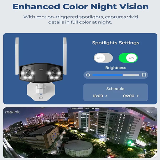 REOLINK 4K WiFi Security Camera 4MP with Ultra-Wide Angle, 2.4/5 GHz Plug-in WiFi Outdoor Camera without box AND LOCAL STAND colour FADE