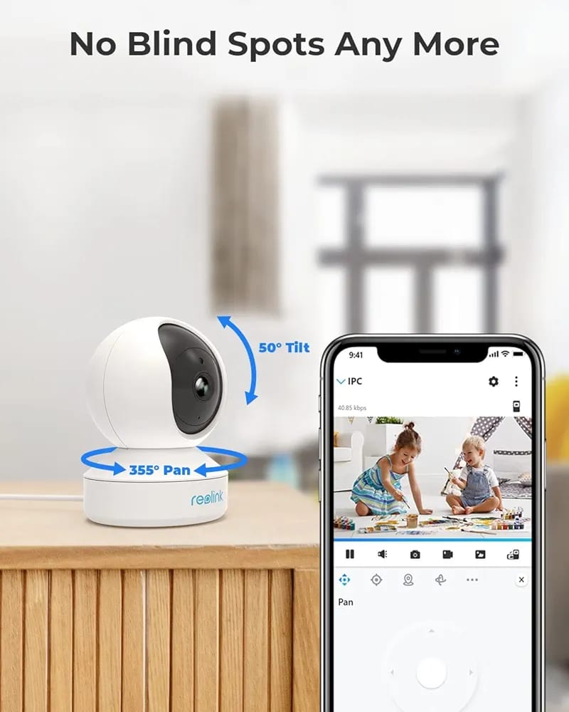 REOLINK E1 Indoor WiFi Camera – 360° Baby & Pet Monitor with Night Vision & 2-Way Audio