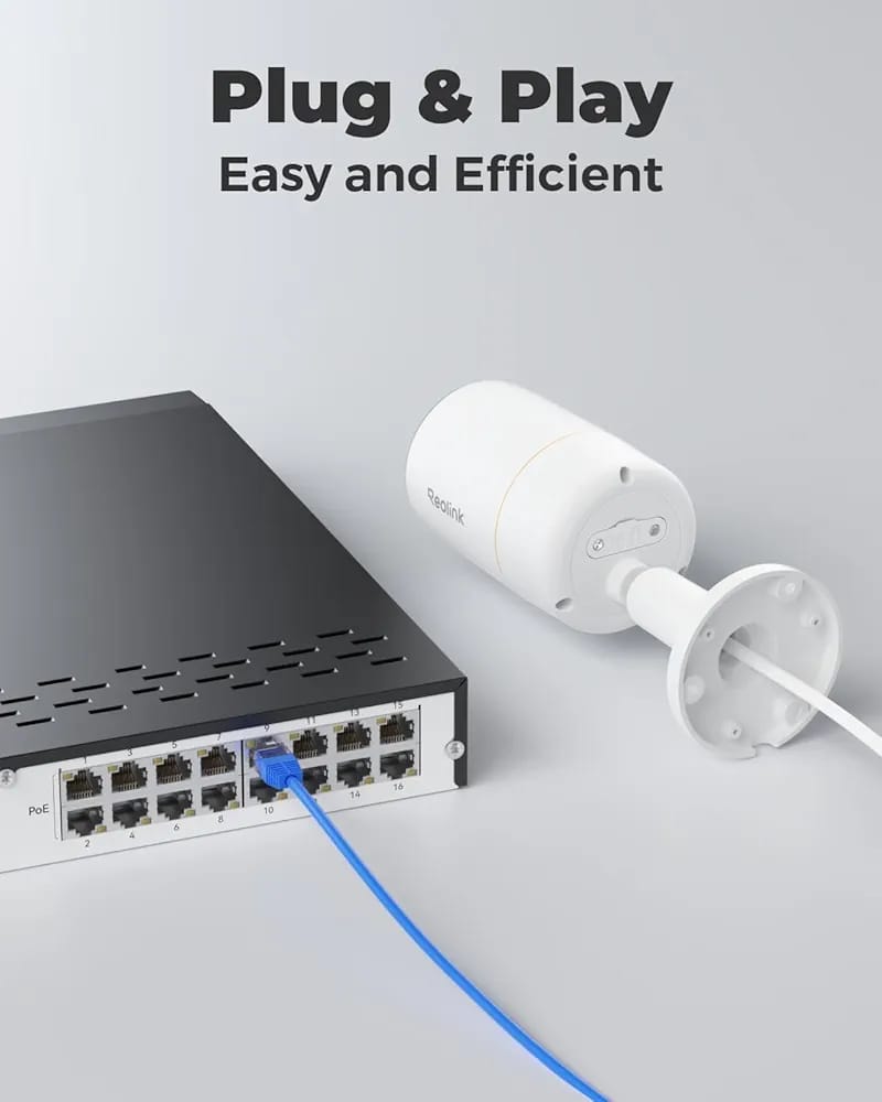 Reolink NVC-B12M, is a 12MP (4512 x 2512) PoE bullet security camera that provides ultra-high definition video with both IR and color night vision( work with only Reolink NVR) powered by a spotlight (Without box)