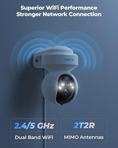 E1 OUTDOOR POE BY REOLINK 8MP POE CAMERA 360 ROTATEABLE AUTO TRACK 2WAY AUDIO COLOUR NIGHTVISION  (WITHOUT BOX) WITH STAND AND ADAPTER