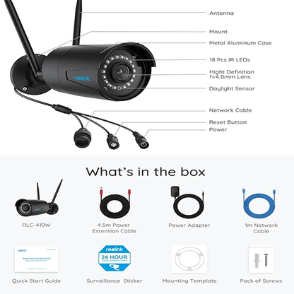 Reolink rlc 410w WifI camera 4mp with one way audio bullet camera  WITHOUT BOX SCRATCEHS ON BODY