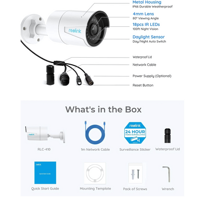 Reolink Camera RLC-410 5MP PoE Security IP Camera WITHOUT BOX