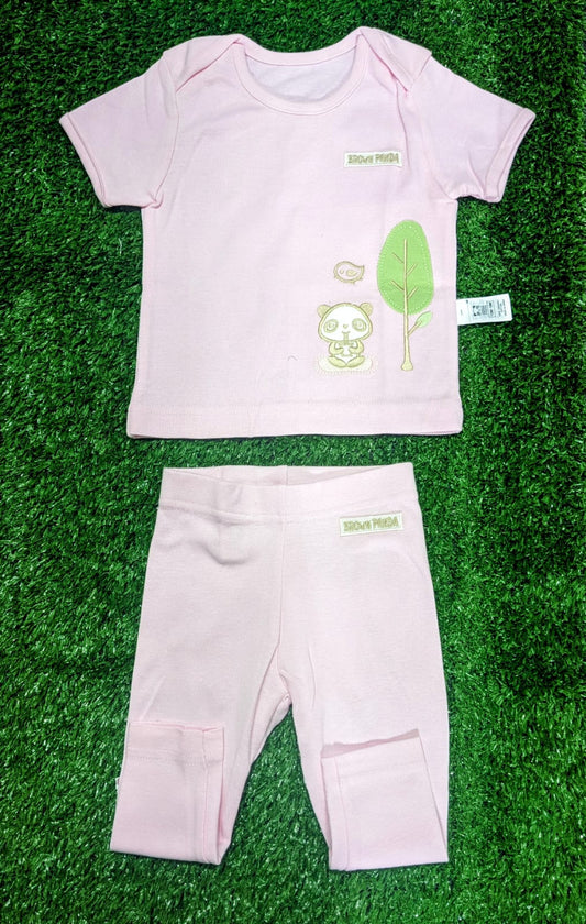 Pink Baby Shirt & Trousers Set – 100% Organic Cotton | Art No. CM0007-13