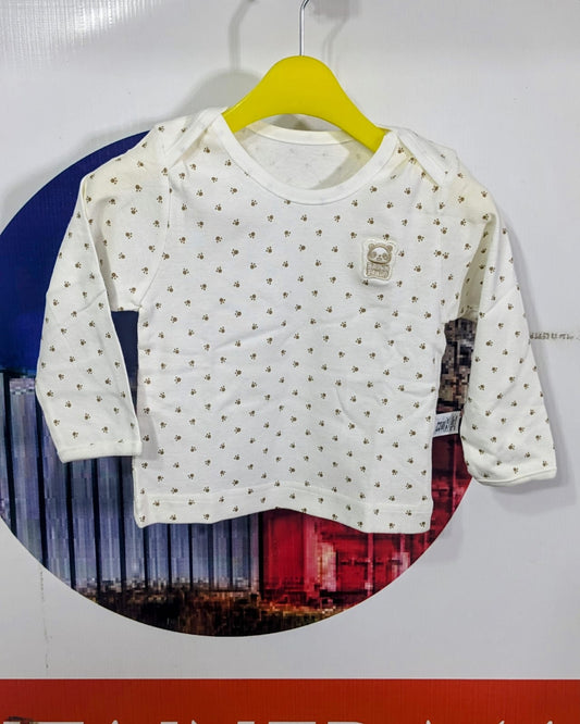 White Baby Shirt & Trousers Set – Pet Paw Print | 100% Organic Cotton | Art No. CM0005