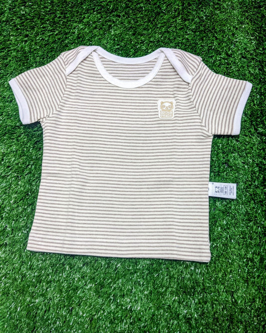 Skin Brown Striped Baby Shirt – 100% Organic Cotton | Art No. CM0009