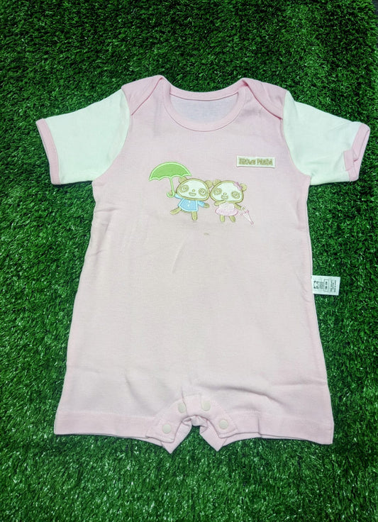 Pink Baby Romper – Half Sleeves | 100% Organic Cotton | Art No. CM0014