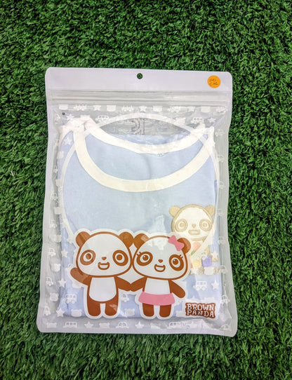 Sky Blue Baby Romper with White Collar & Sleeves – 100% Organic Cotton | Art No. CM0011