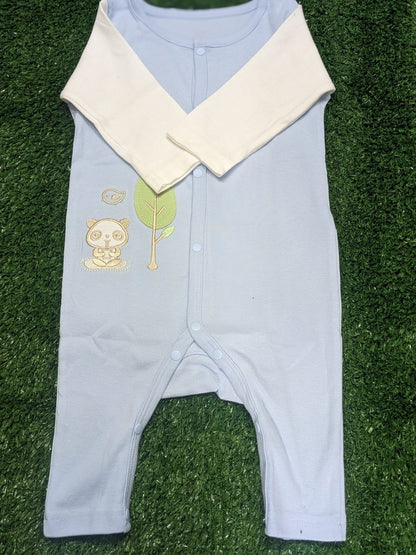 Brown Panda Baby Boy Romper – Full Sleeves | 100% Organic Cotton | Art No. CM0017