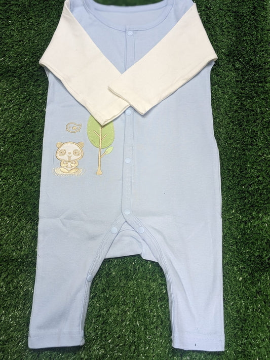 Brown Panda Baby Boy Romper – Full Sleeves | 100% Organic Cotton | Art No. CM0017