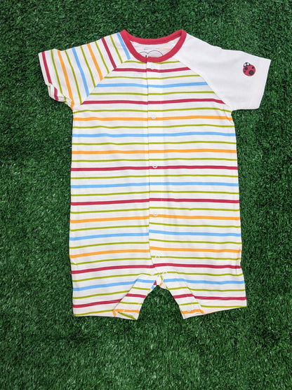 Colorful Striped Baby Romper – Half Sleeves & Legs | Organic Cotton | Art No. CM0021