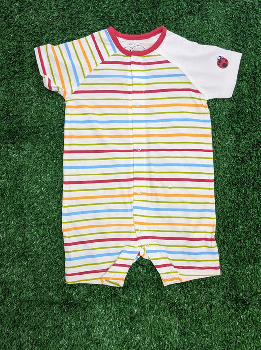 Colorful Striped Baby Romper – Half Sleeves & Legs | Organic Cotton | Art No. CM0021