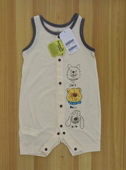Skin-Colored Sleeveless Half Romper – Organic Cotton | Art Number CM0026