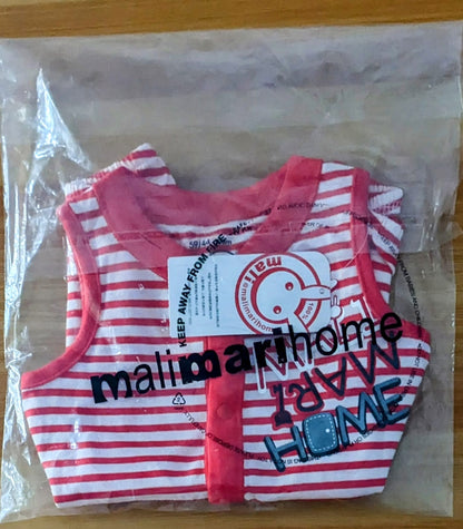 Red Striped Sleeveless Baby Romper | Organic Cotton | Art Number CM0034