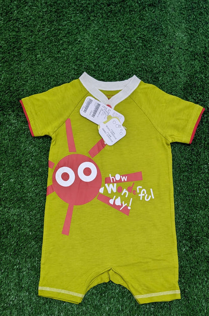Green Baby Romper – Half Sleeves | Organic Cotton | Art Number CM0036