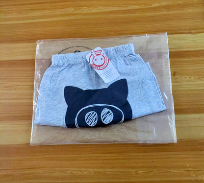 Grey Baby Shorts with Bear Patch – Soft Cotton | Art Number CM0039
