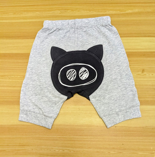 Grey Baby Shorts with Bear Patch – Soft Cotton | Art Number CM0039