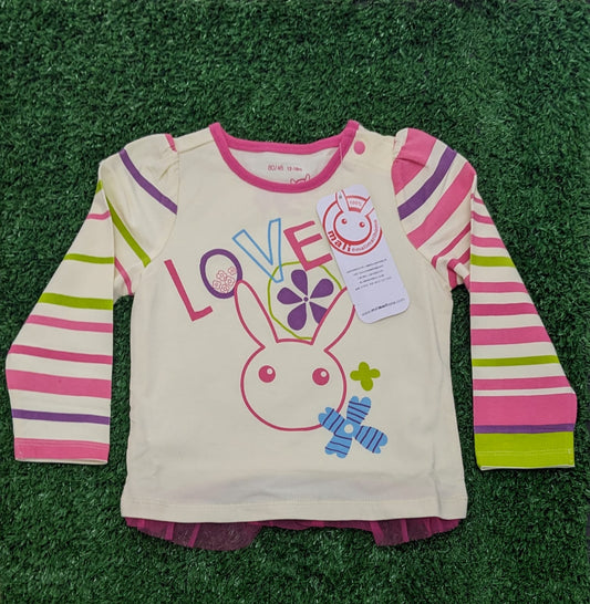 Skin-Colored Frock Style Baby Shirt with "Love" Design | Organic Cotton | Art No. CM0043