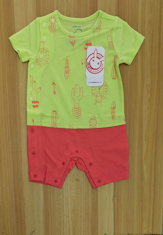 Green & Red Baby Romper – Half Sleeves | Organic Cotton | Art No. CM0049
