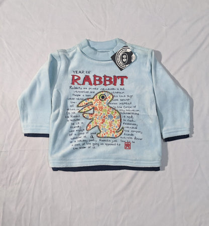 Baby Sweatshirt – Year of the Rabbit Print | Soft Double Cotton Full Sleeve Top | CM0079