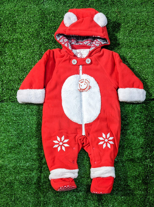 Baby Full Body Romper with Hood – Double Cotton & Polyester Lined | Warm Infant Hoodie Suit | CM0086