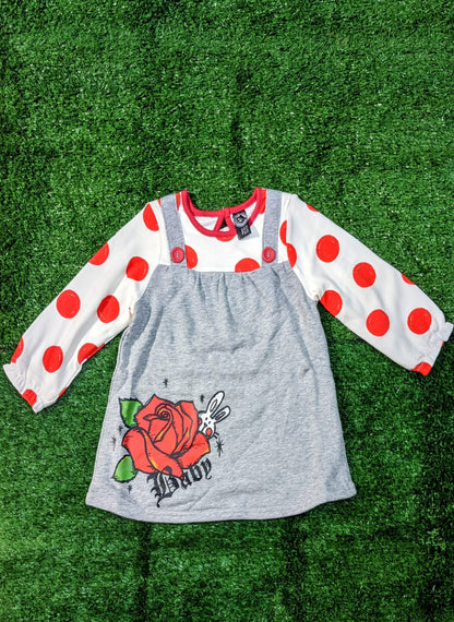 Full Sleeve Grey Shirt with Red Dots – Double Cotton Fabric | CM0091