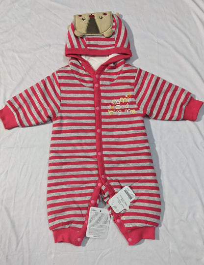 Full Body Romper with Hood – Double Cotton & Polyester Filled | Grey Lining | CM0058