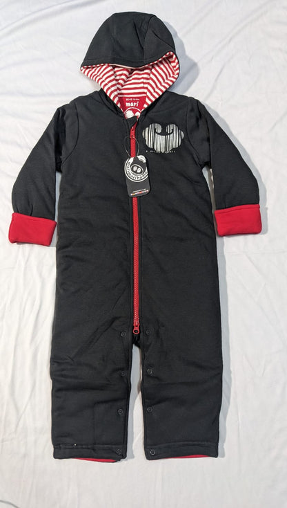 Black Full Body Romper with Hood – Double Layered, Polyester Filled, Cotton Lined | CM0089