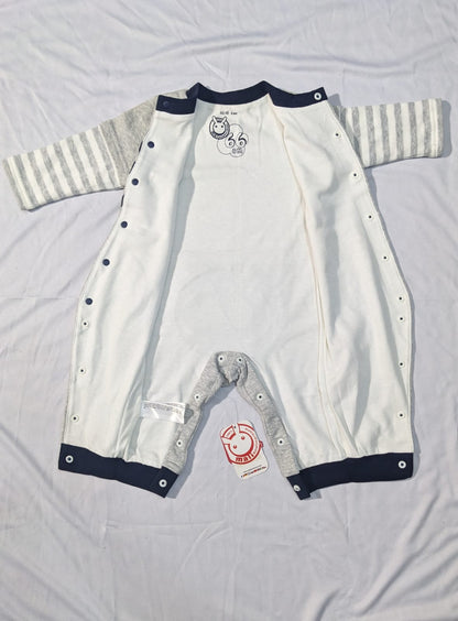 Full Body Romper – Grey Double Cotton | No Filling, Lightweight & Soft | CM0059