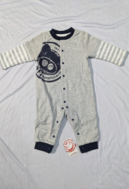 Full Body Romper – Grey Double Cotton | No Filling, Lightweight & Soft | CM0059