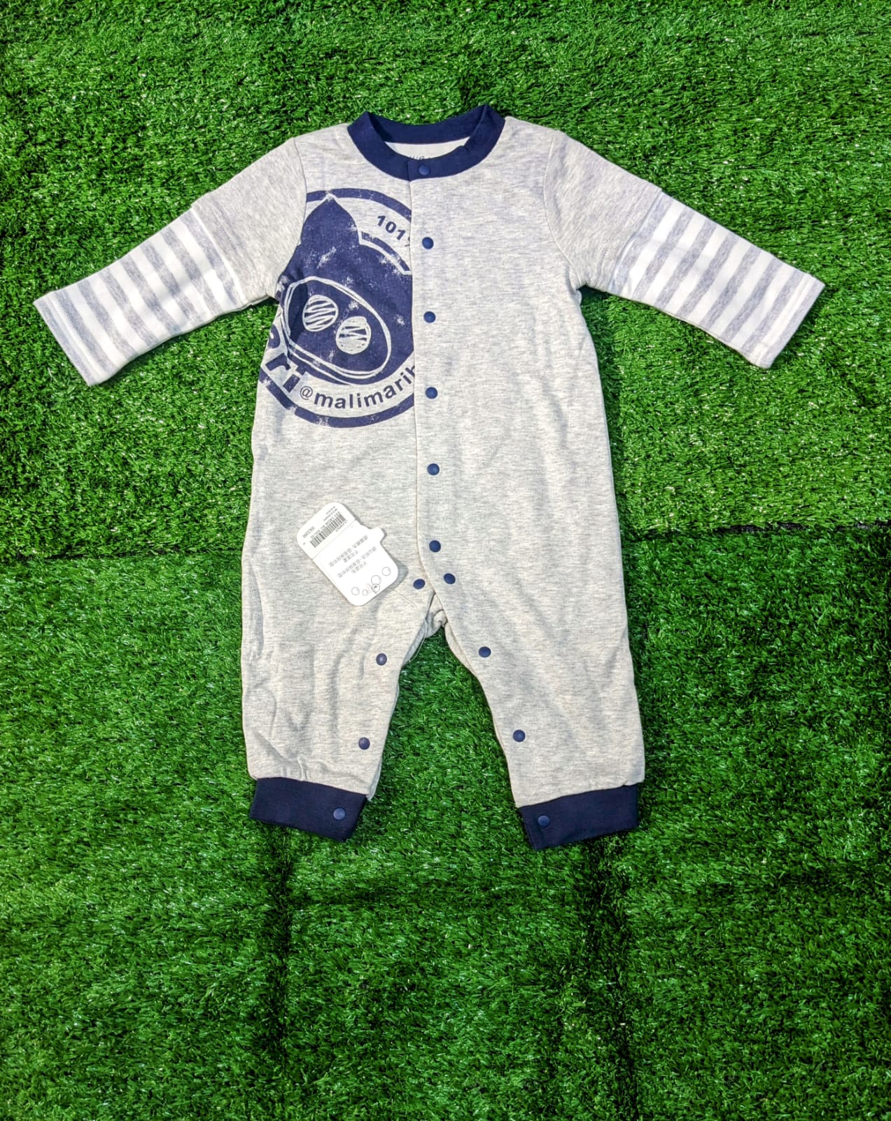 Full Body Romper – Grey Double Cotton | No Filling, Lightweight & Soft | CM0059