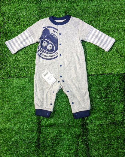 Full Body Romper – Grey Double Cotton | No Filling, Lightweight & Soft | CM0059