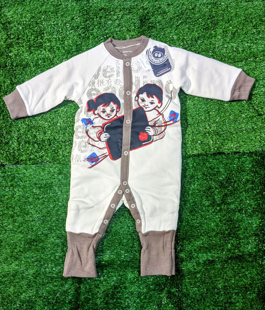 Full Body Romper – Double Cotton with Polyester Filling | Twins Cartoon Design | CM0072