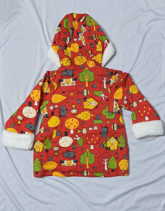 Red Cartoon Baby Hoodie | Full Sleeves | Colorful Print | Art No. CM0112