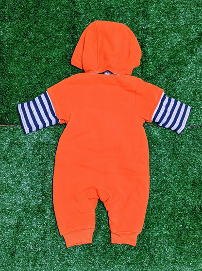 Full Body Baby Romper with Hoodie | B/W Full Sleeves Design | Art No. CM0113