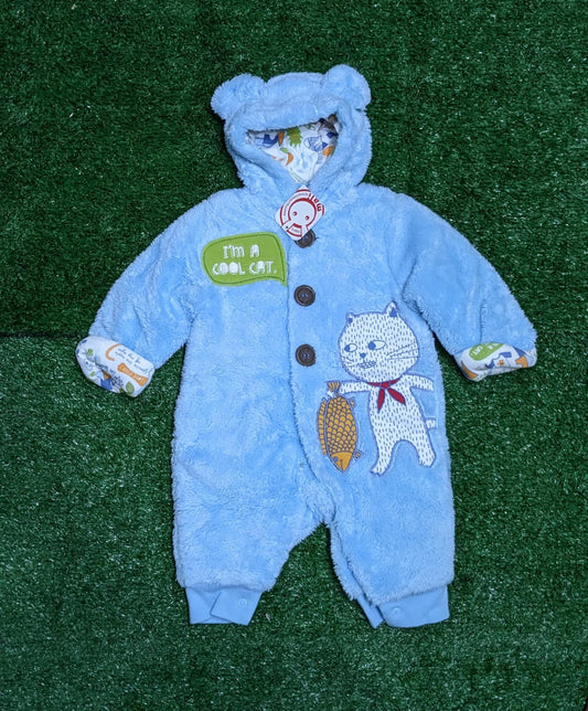 Full Sleeves Baby Romper | Double Cotton with Outer Fur | Full Body Winter Wear | Art No. CM0131