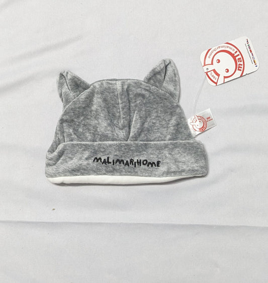 Grey Cat Style Baby Cap | Cute Ears Design | Soft & Cozy | Art No. CM0136