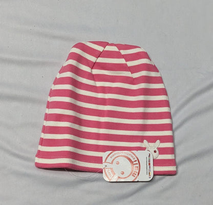 Pink & White Baby Cap with Full Ear Coverage | Soft & Snug Fit | Art No. CM0143