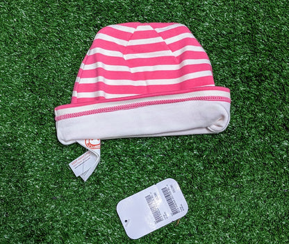 Pink & White Baby Cap with Full Ear Coverage | Soft & Snug Fit | Art No. CM0143