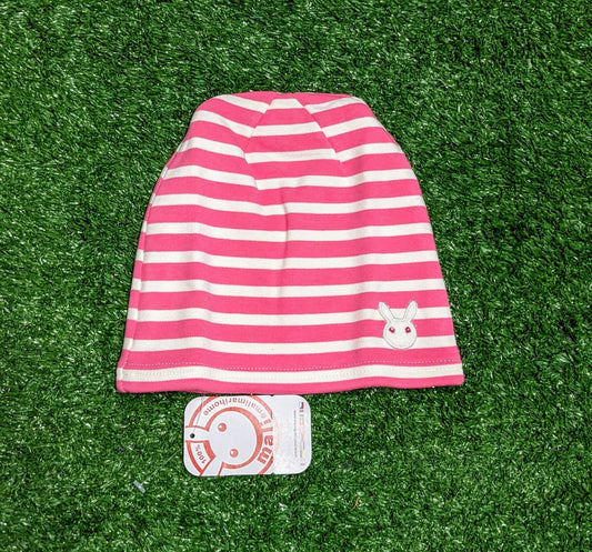 Pink & White Baby Cap with Full Ear Coverage | Soft & Snug Fit | Art No. CM0143