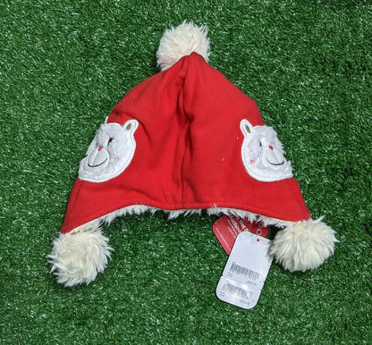 Red Baby Cap with Inner Fur & Full Ear Coverage | Winter Essential | Art No. CM0144