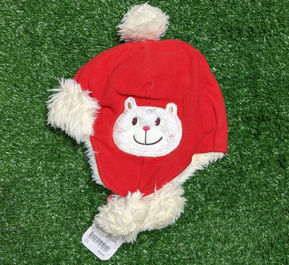 Red Baby Cap with Inner Fur & Full Ear Coverage | Winter Essential | Art No. CM0144