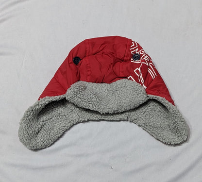 Red & Light Grey Full Ear Baby Cap | Outer Parachute Fabric | Art No. CM0149