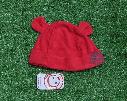 Red Baby Cap with Ear Covers | Double Cotton Winter Cap | Art No. CM0152