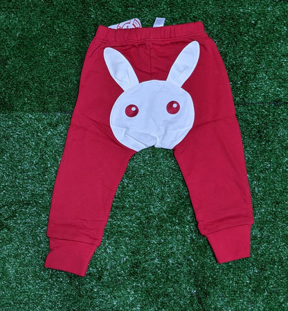 Red Baby Trouser with Rabbit Front Design | Soft & Stylish Bottom Wear | Art No. CM0160