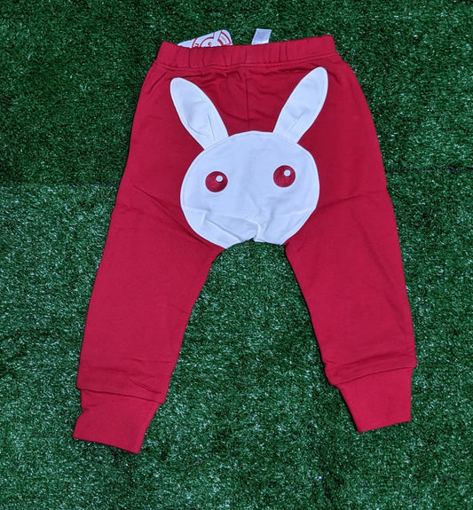 Red Baby Trouser with Rabbit Front Design | Soft & Stylish Bottom Wear | Art No. CM0160