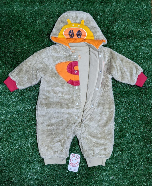 Baby Romper with Hoodie & Outer Fur | Double Cotton with Polyester Filling | Art No. CM0178