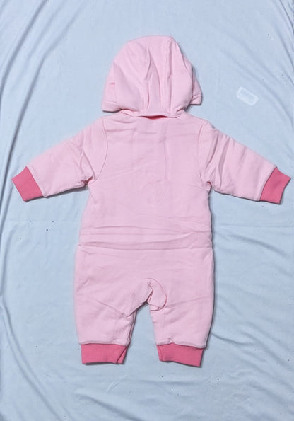 Pink Baby Full Body Romper with Hoodie | Double Cotton & Polyester Filling | Full Sleeves | Art No. CM0181