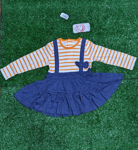 Baby Girl Frock with Orange Lining | Full Sleeves for All-Day Comfort | Art No. CM0187